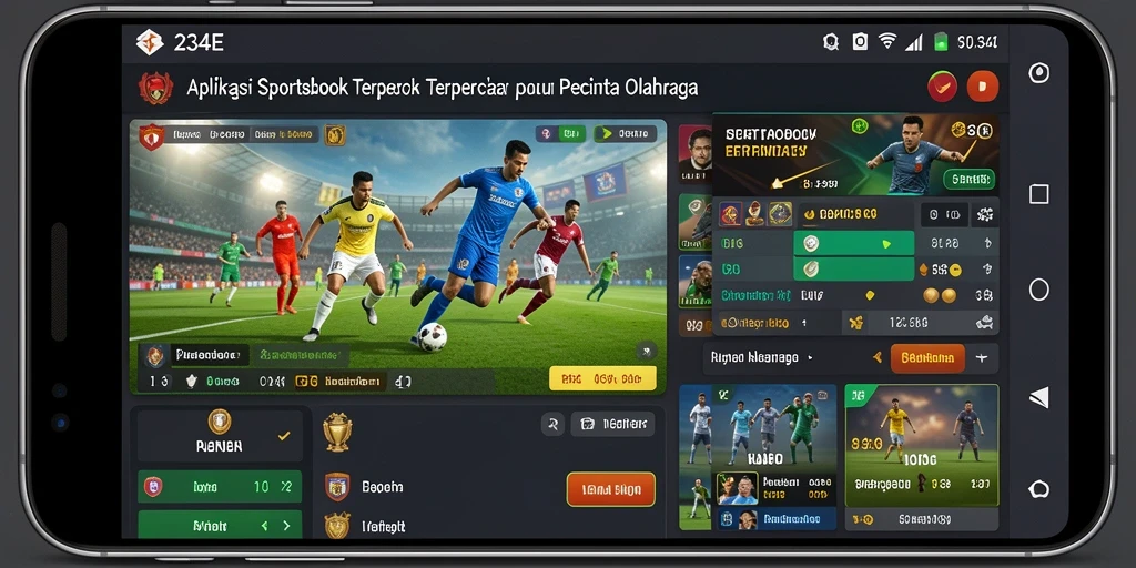Tampilan menarik aplikasi 234E dengan berbagai fitur Sportsbook.