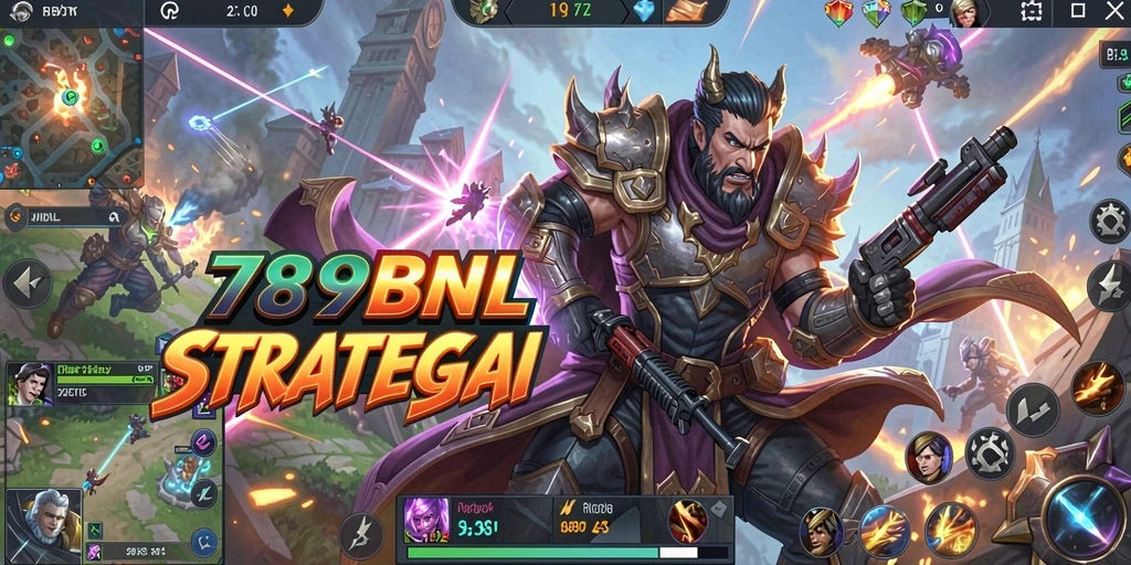 Tampilan gameplay 789BNL dalam pertempuran MOBA penuh aksi.