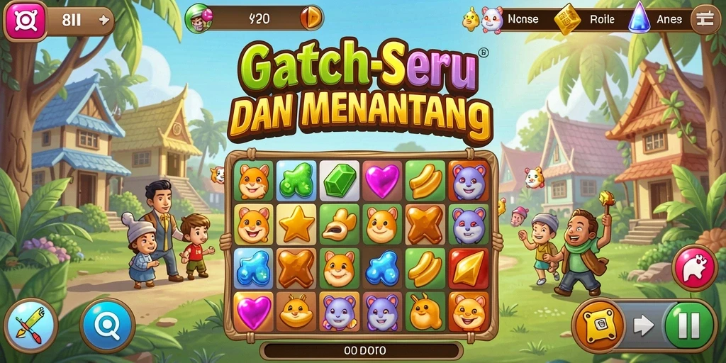 Screenshot gameplay 8II yang menampilkan kombinasi warna-warni di match-3.