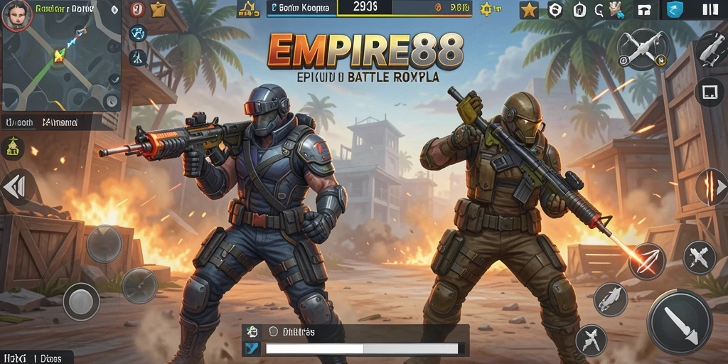 Screenshot gameplay EMPIRE88 yang menunjukkan aksi mendebarkan di medan perang.