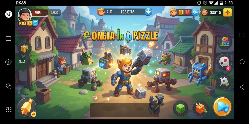 Tampilan gameplay seru dari RK88 dengan berbagai tantangan puzzle.
