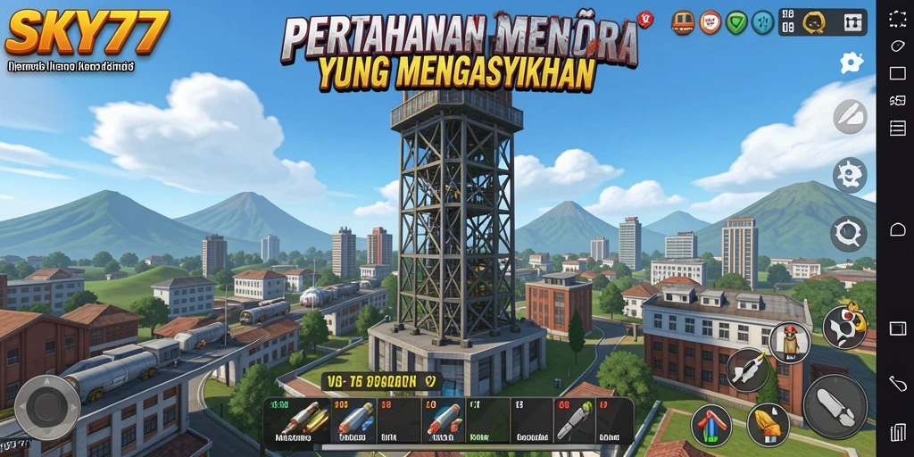 Tangkapan layar SKY77 menunjukkan aksi mendebarkan dalam permainan Tower Defense.